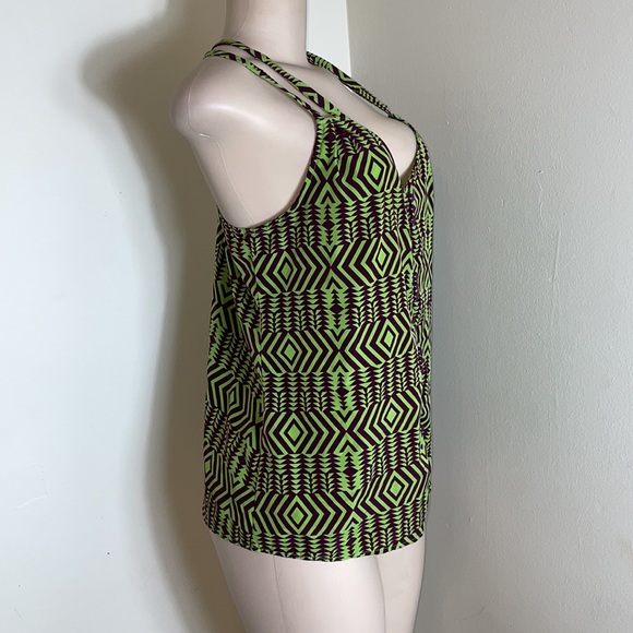 Bright Optical Illusion Chevron Strappy Aztec Tank - Picture 6 of 11